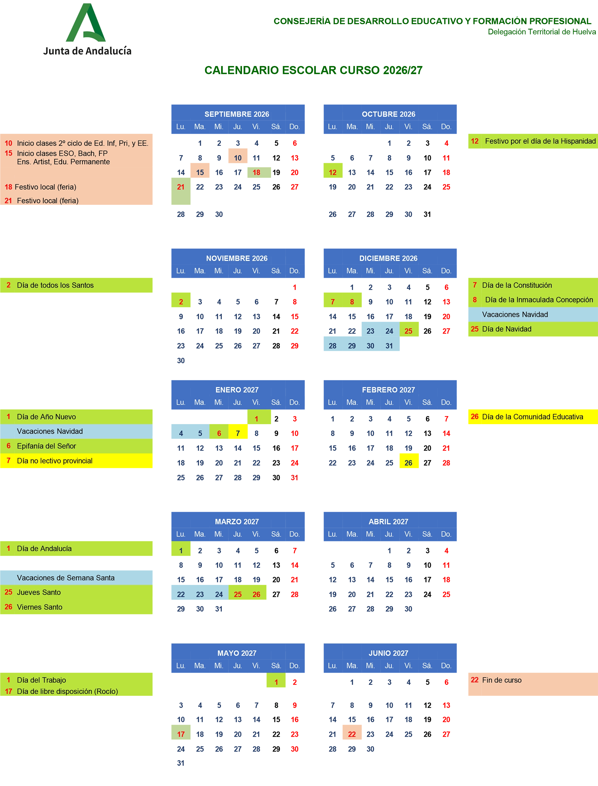 Calendario escolar
